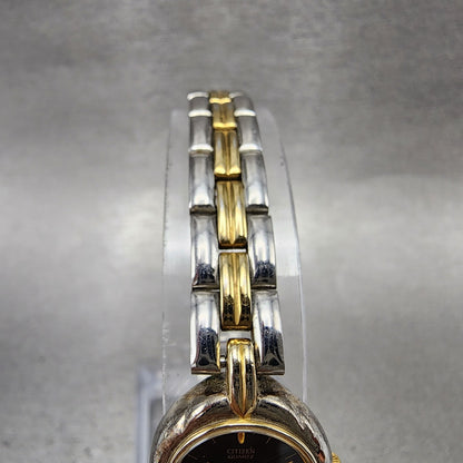 Citizen Watch Women 18mm Black Dial Two Tone Round 5920S49551 New Battery5