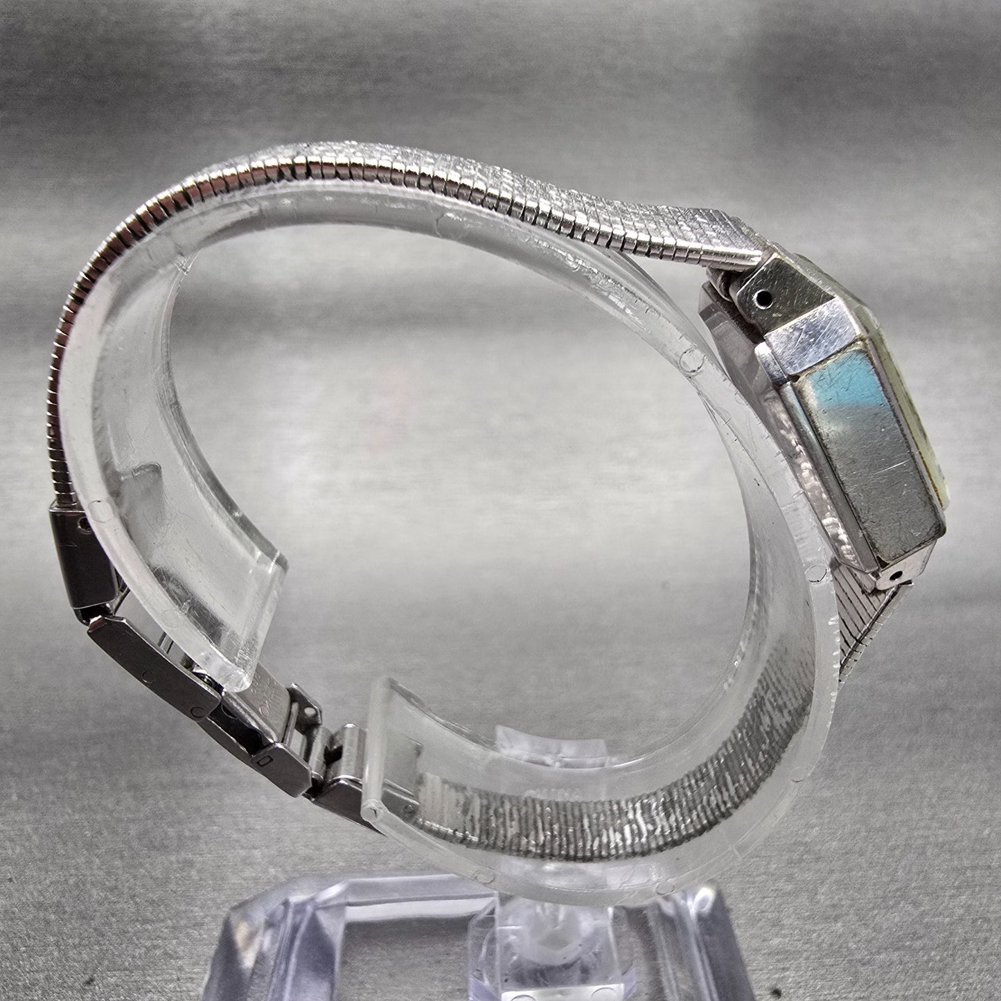 Seiko Special Watch Women 18mm Blue Dial Silver Tone Rectangle 1140-3170 Works8