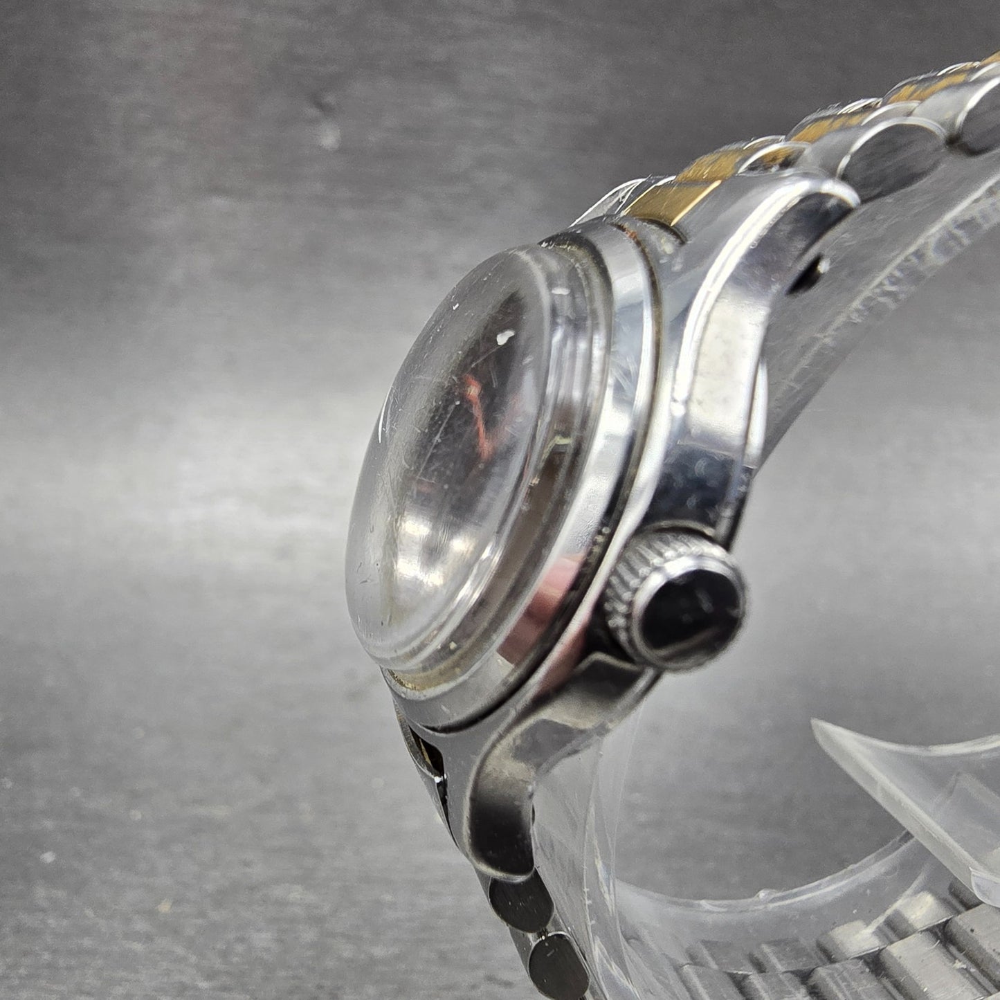 Seiko Watch Women 25mm Black Dial Two Tone Manual Vintage Round 1104-0259 PARTS3