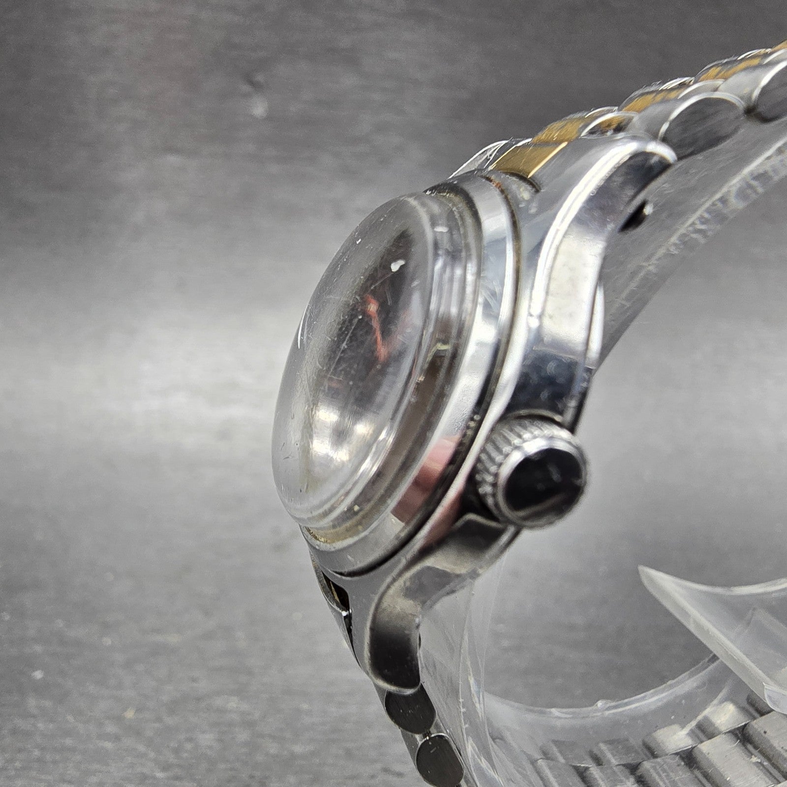 Seiko Watch Women 25mm Black Dial Two Tone Manual Vintage Round 1104-0259 PARTS3