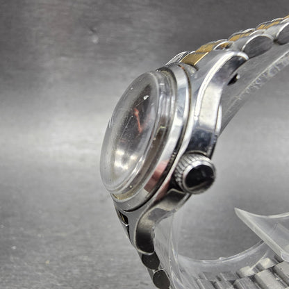 Seiko Watch Women 25mm Black Dial Two Tone Manual Vintage Round 1104-0259 PARTS3
