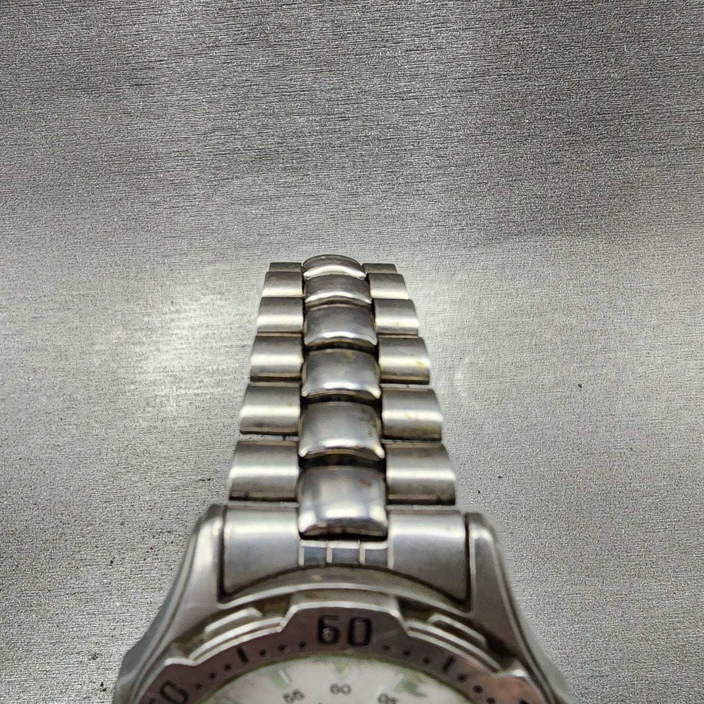 ALBA Dive Watch Men 41mm White Dial Silver Tone Daydate Round V7438B60 PARTS5