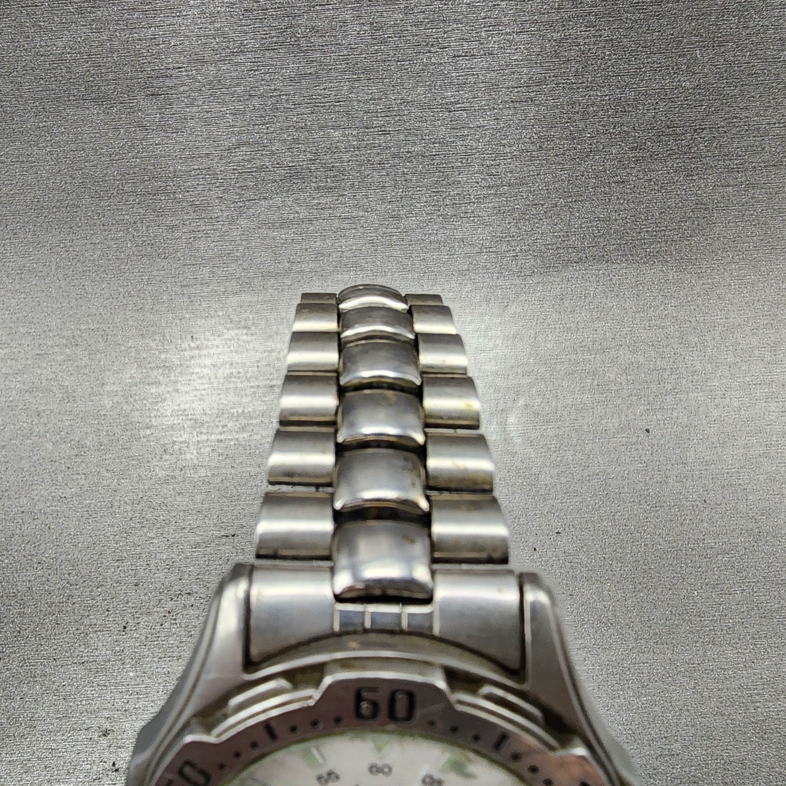 ALBA Dive Watch Men 41mm White Dial Silver Tone Daydate Round V7438B60 PARTS5