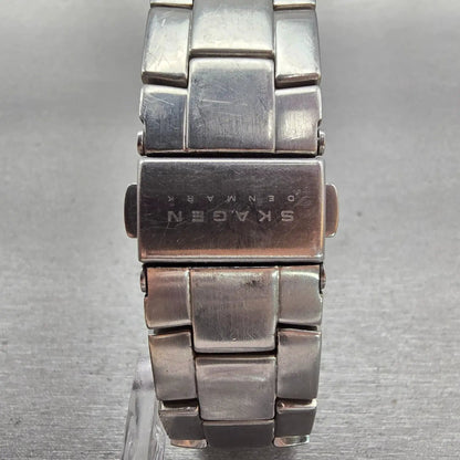Skagen Watch Men 34mm Gray Dial Silver Tone Round 572LSXM New Battery7