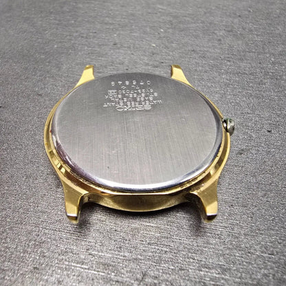 Seiko SQ Watch Men 34mm Champagne Dial Gold Tone Daydate READ!! 5y23-7030 NewBat9