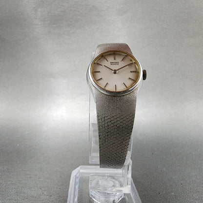 Seiko Watch Women 19mm Silver Dial Silver Tone Round 160079 New Battery5