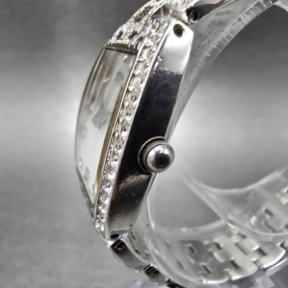 Wittnauer Watch Women 23mm MOP Dial Silver Crystal Bezel Oval New Battery2