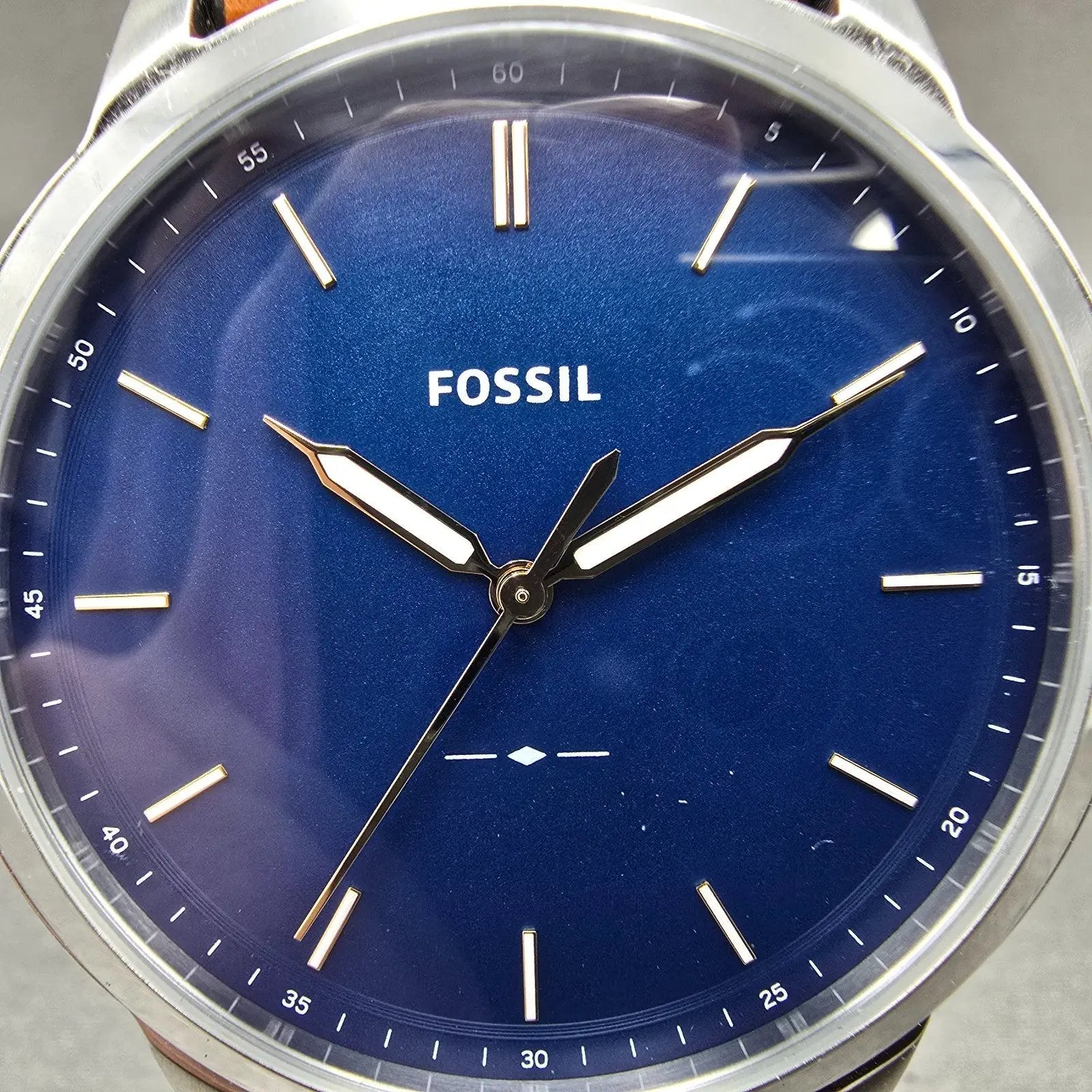 Fossil Watch Men 44mm Blue Dial Silver Tone FS5304 New Battery1