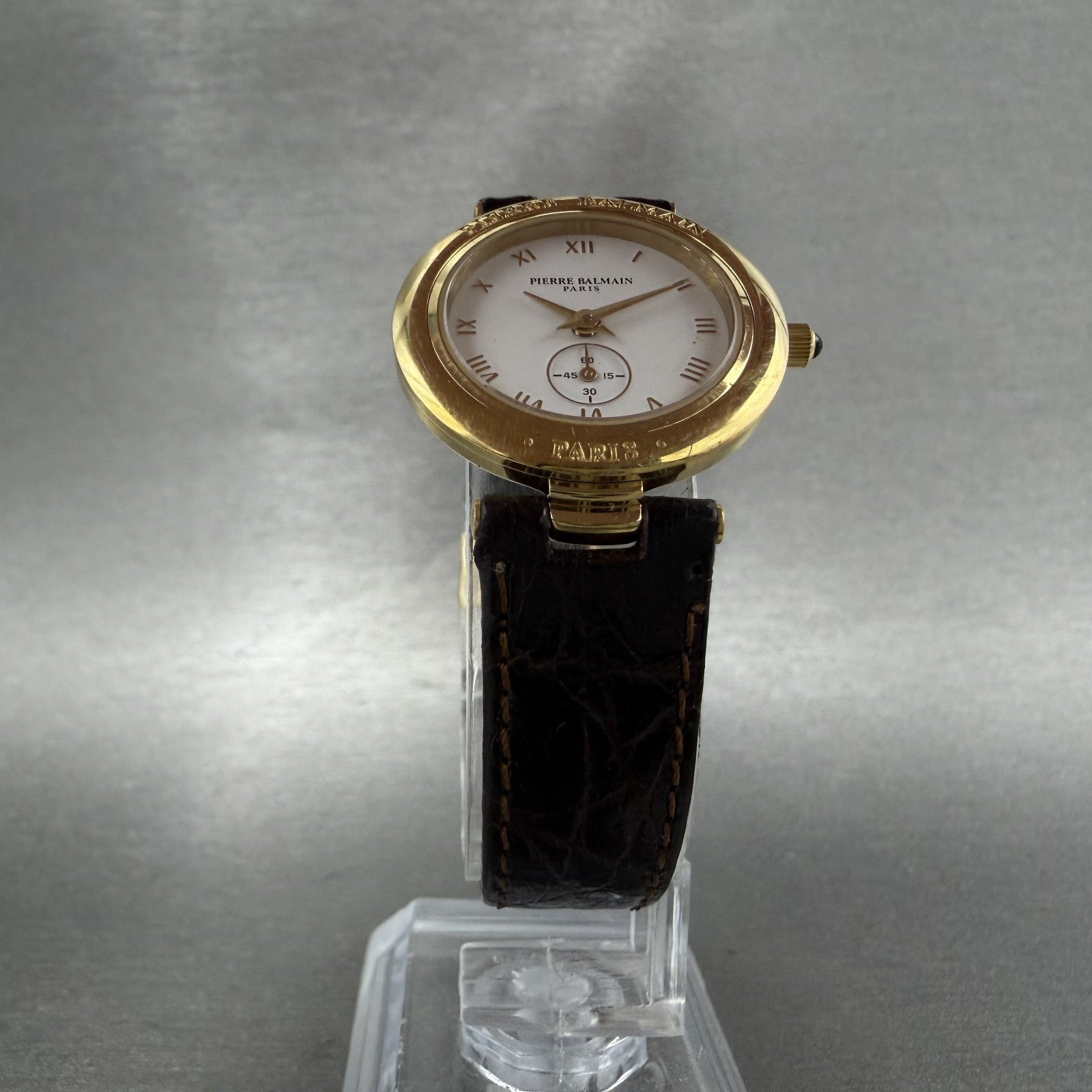 Pierre Balmain Watch Women 26mm White Dial Gold Tone Small Seconds New battery5