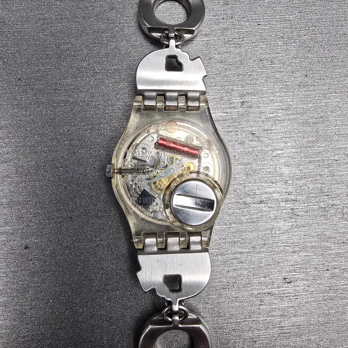 Swatch Menthol Tone Watch Women 25mm Silver Dial Clear Case LK292G New Battery 58