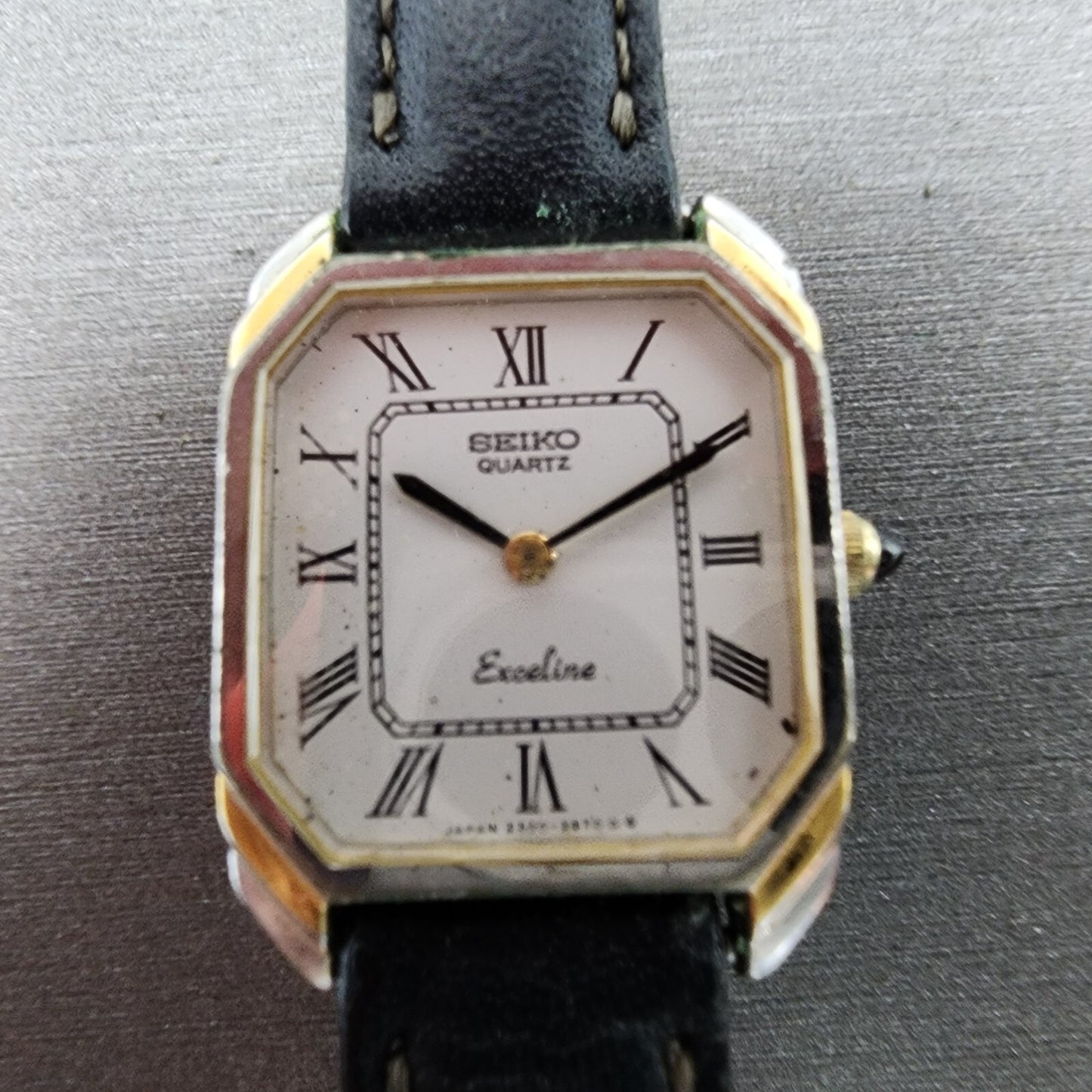 Seiko Exceline Watch Women 21mm White Dial Two Tone Rectangle 23206440 PARTS2