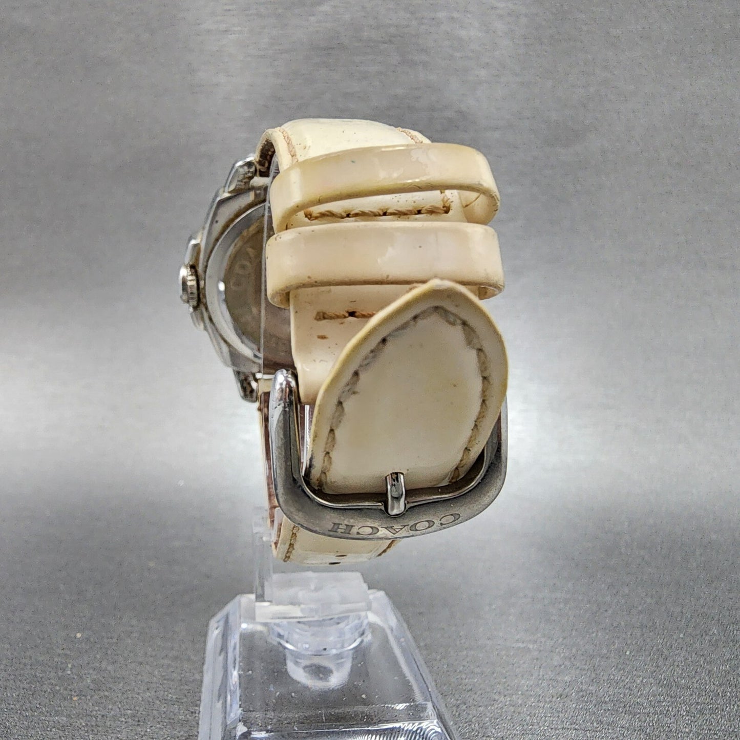 Coach Boyfriend Watch Women 38mm White Dial Steel Case Round New Battery6