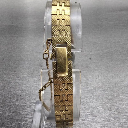 Seiko Watch Women 17mm Cream Dial Gold Tone Oval 1100-5310 Manual Wind Works VTG7