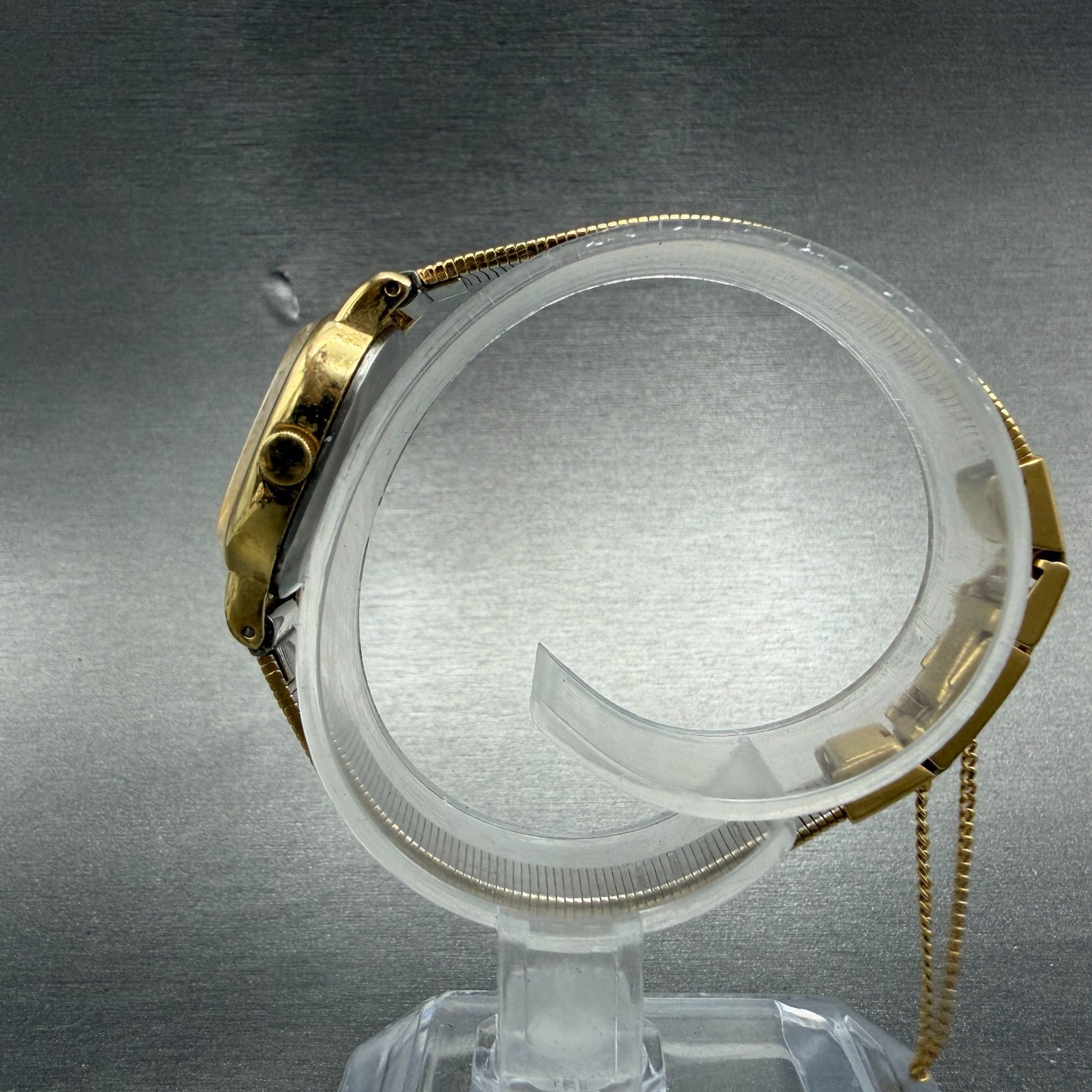 Seiko Tank Watch Women 19mm Champagne Dial Gold Tone 5420-5119 New Battery6