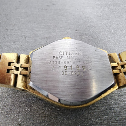 Citizen CQ Watch Women 19mm Cream Dial Gold Tone Round 2030891571 New Battery9