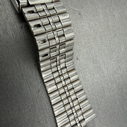 Seiko SQ Bracelet 20mm Stainless Steel Silver Tone Tri Folding Clasp VTG Japan9