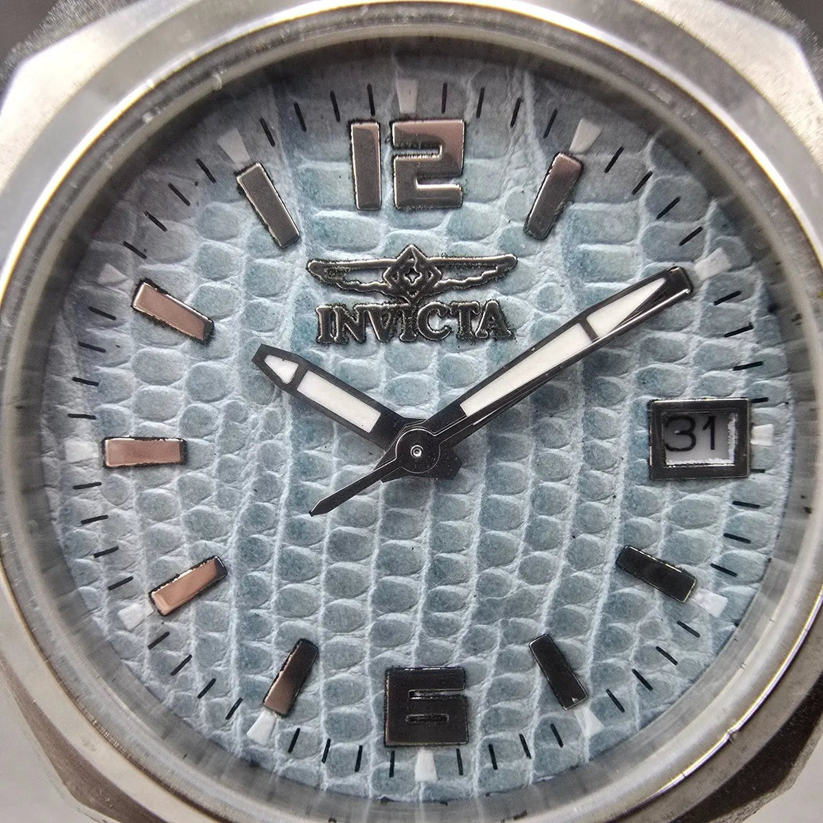 Invicta Watch Women 32mm Blue Dial Silver Date Round 9996 New Battery1