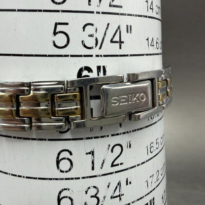 Seiko Watch Women 16mm Blue Dial Two Tone Oval Vintage 1N00-0HZ0 New Battery10