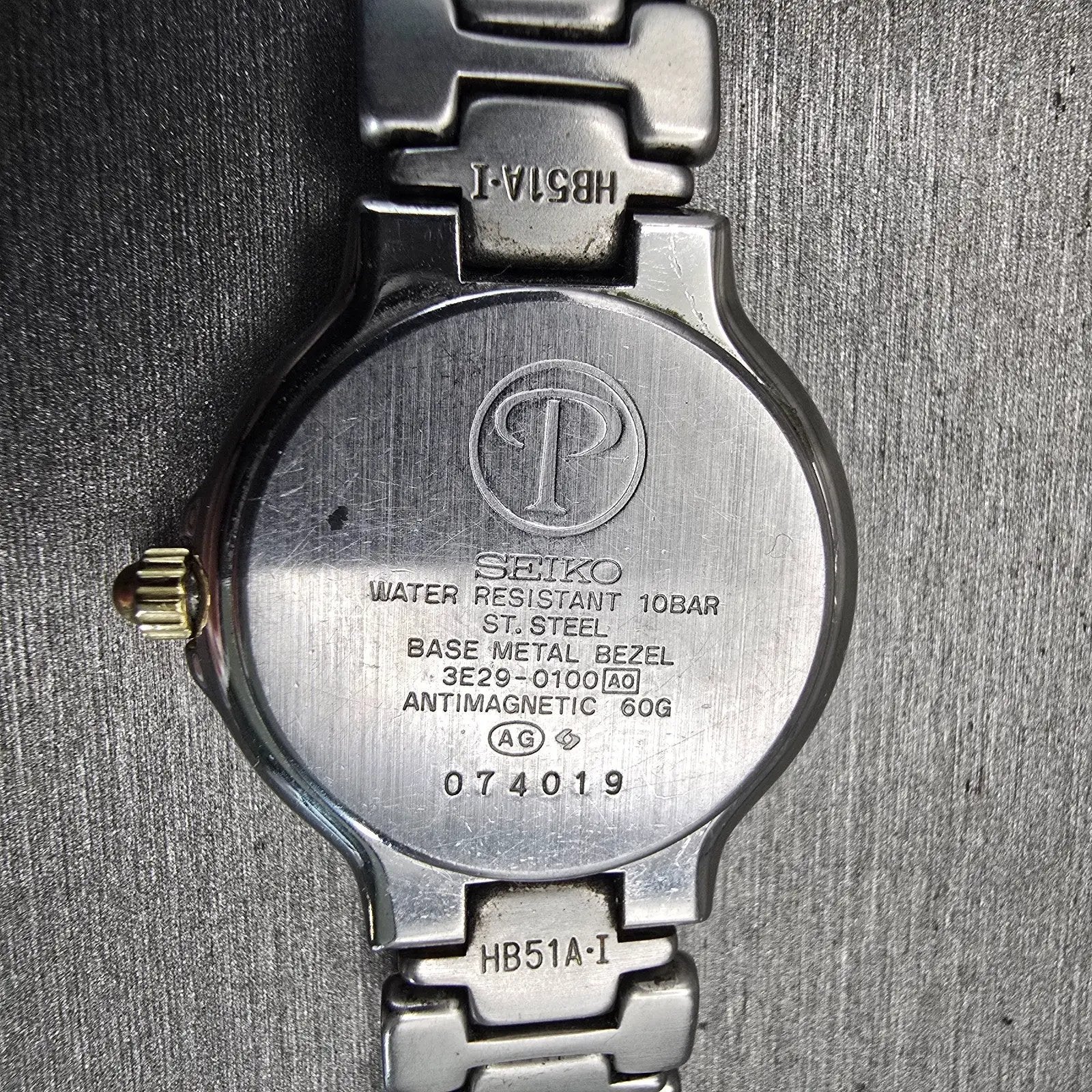 Seiko Presage Watch Women 26mm Ivory Dial Two Tone Date Round 3E29-0100 New Batt10