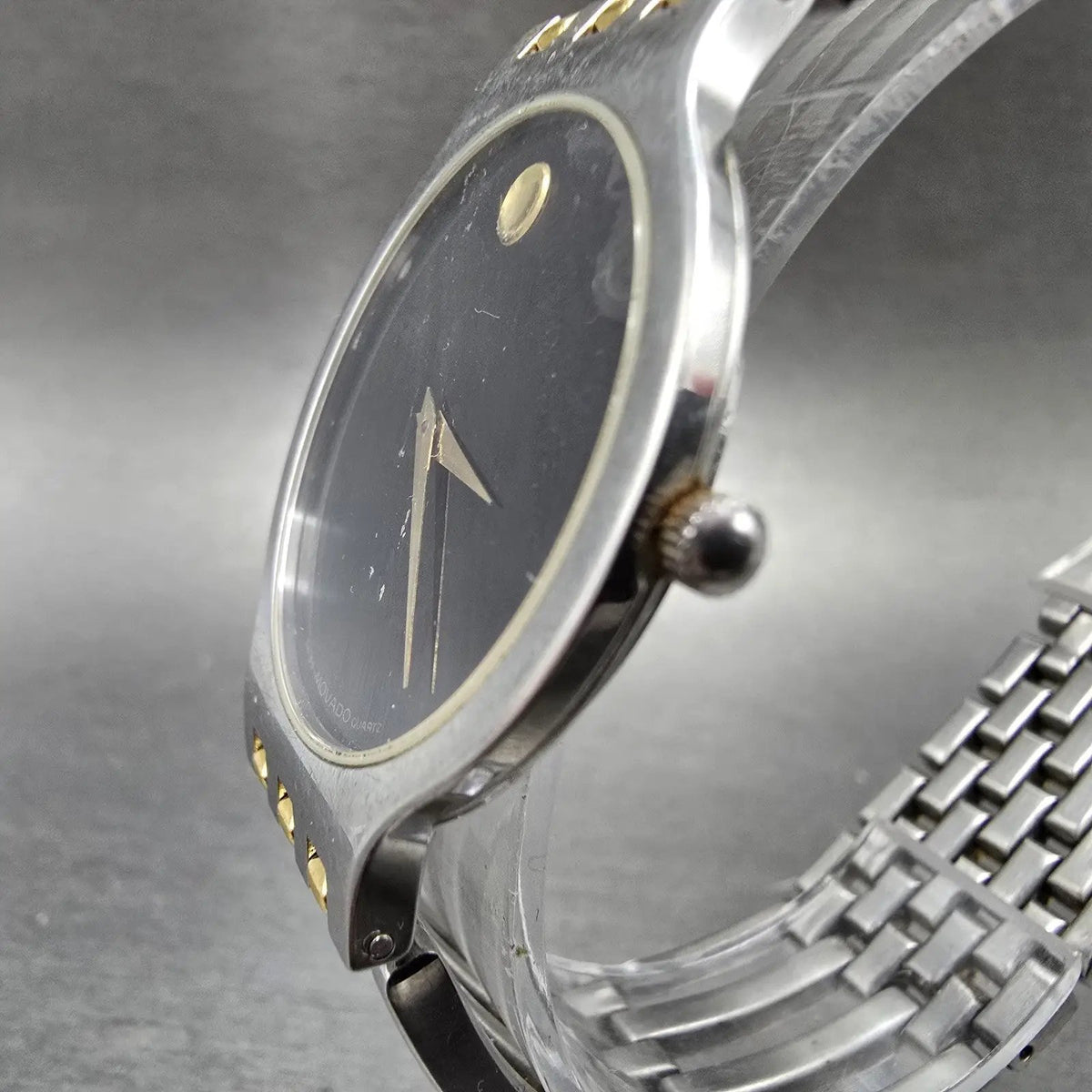 Movado Esperanza Watch Men 33mm Black Dial Two Tone Round 84.19.861 PARTS3