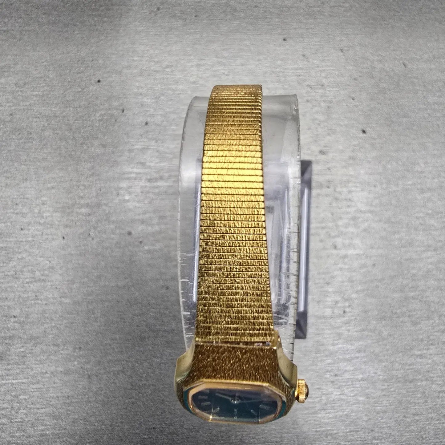 Seiko Watch Women 17mm Black Dial Gold Tone Octagon 1N00-5B29 New Battery VTG4