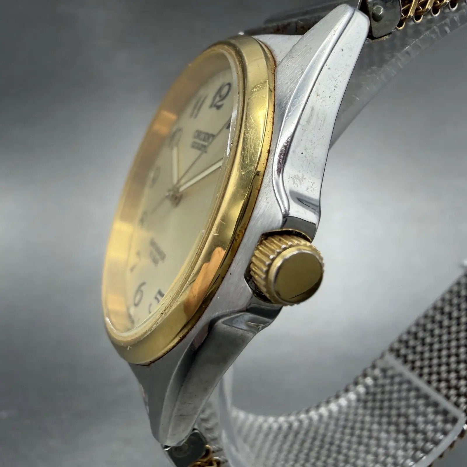 Orient Swimmer Watch Men 35mm Champagne Dial Two Tone Round QW57-B0 New Battery2