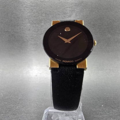 Movado Museum Safiro Watch Women 23mm Black Dial Steel 81.C1.827 New Battery5