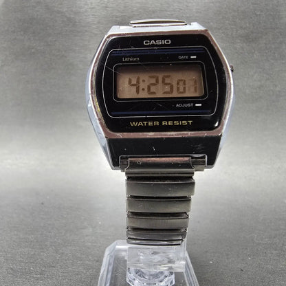Casio B612W Watch Men 35mm Digital Silver Tone Date Hexagon New Battery VTG LKLK5