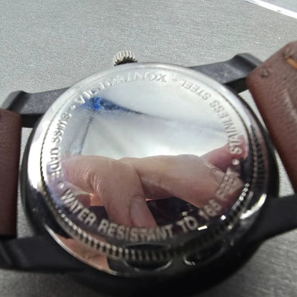 Victorinox Swiss Army Watch Men 40mm Brown Dial Black Date Swiss VTG PARTS10