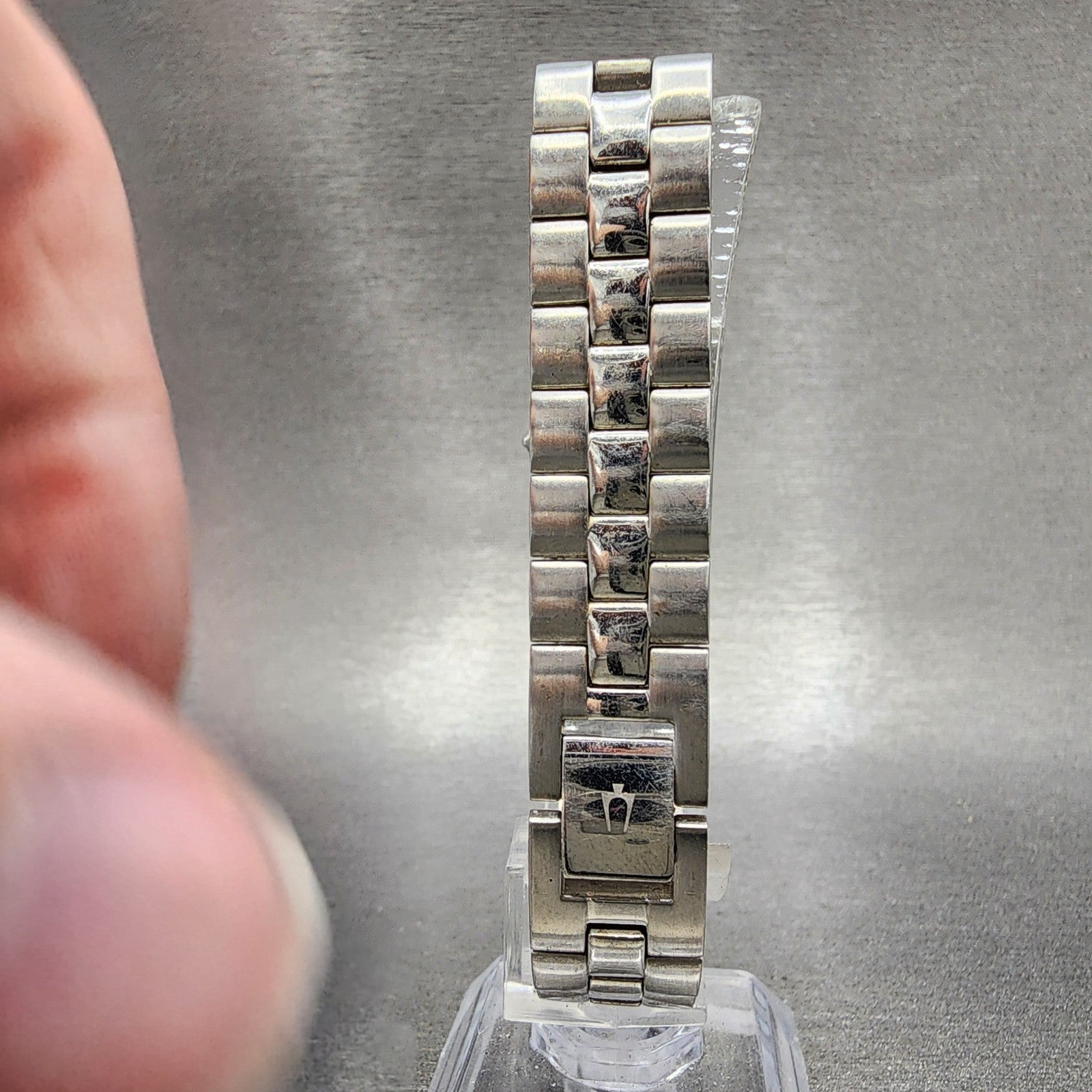 Bulova Tank Watch Women 18mm Black Dial Silver Tone Rectangle 96L37 New Battery7