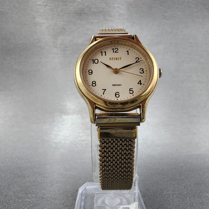 Seiko Spirit Watch Women 26mm Cream Dial Gold Tone 5e316c8a New Battery5