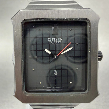 Citizen CQ Watch Women 28mm Black Dial Gray Tone Rectangle 3630 New Battery1