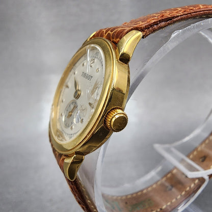 Tissot Watch Women 24mm White Dial Gold Tone Round A220 ETA 980.153 PARTS3
