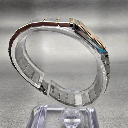 Seiko Watch Women 17mm Silver Dial Two Tone Rectangle 7320-5039 New Battery VTG8
