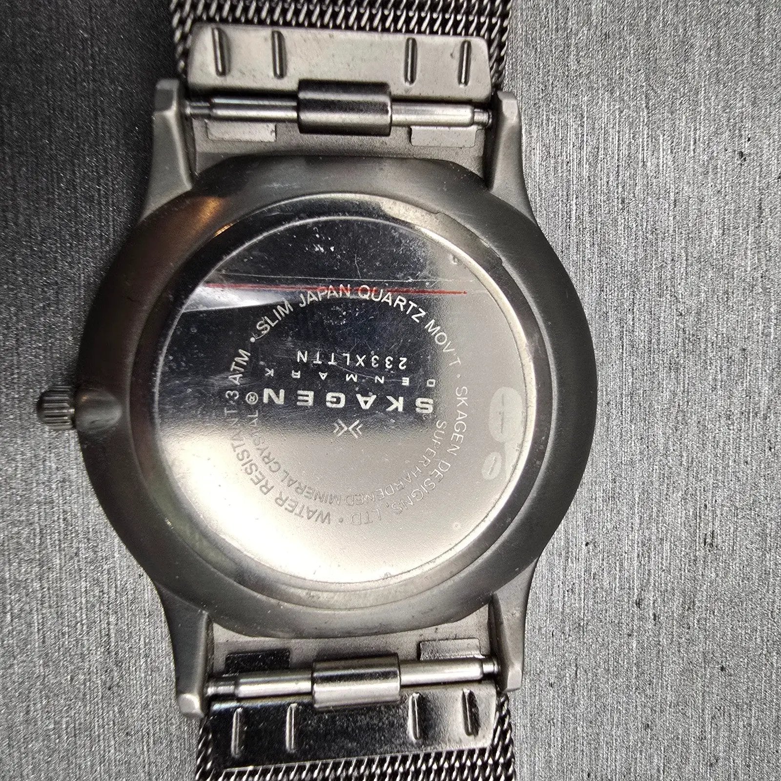 Skagen Watch Men 37mm Blue Dial Titanium Date Round 233XLTTN New Battery10