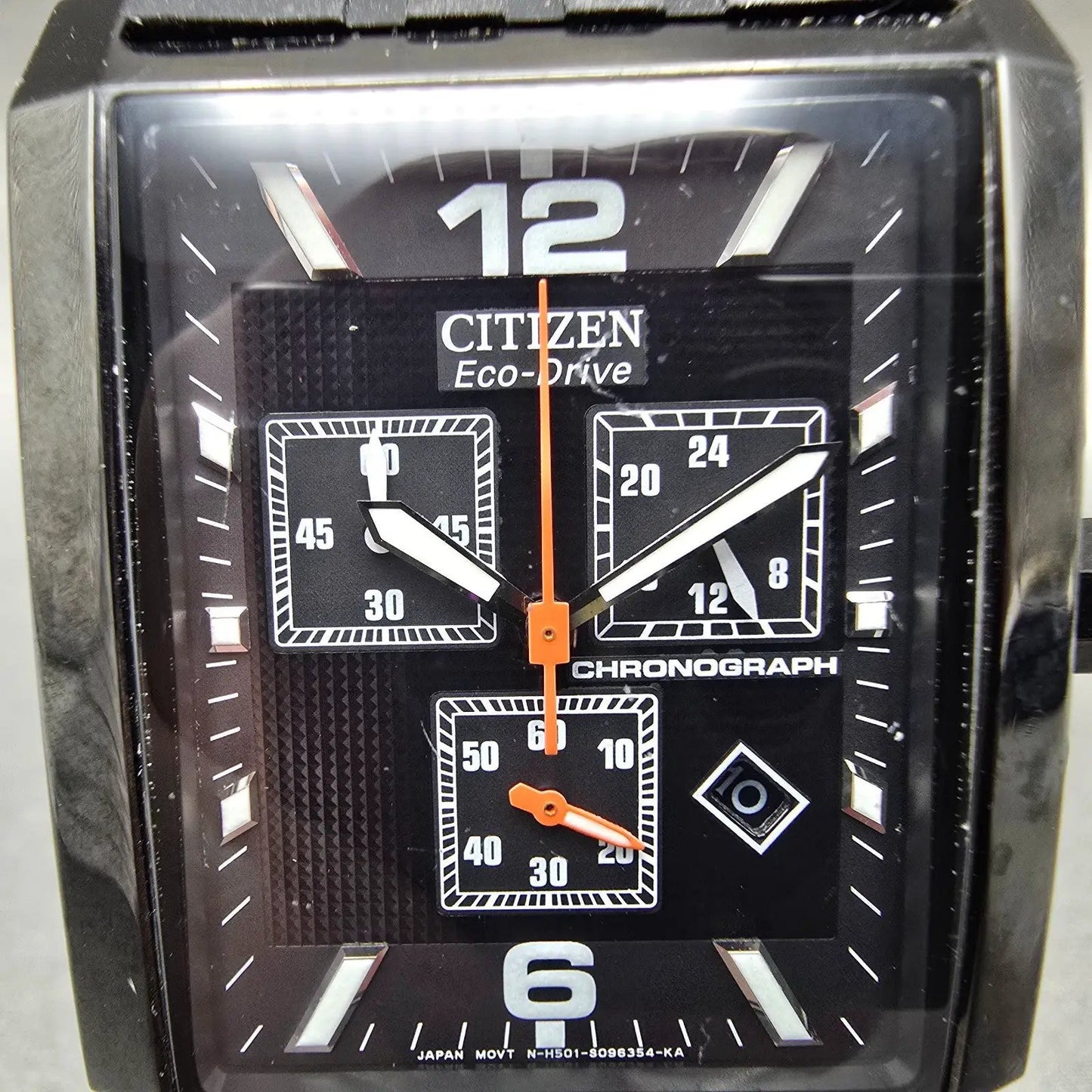 Citizen Eco-Drive Chronograph Watch Men 34mm Black Dial Black Tone Date Runs1