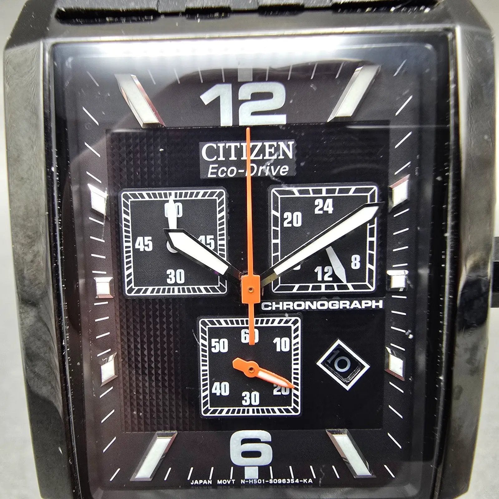 Citizen Eco-Drive Chronograph Watch Men 34mm Black Dial Black Tone Date Runs1