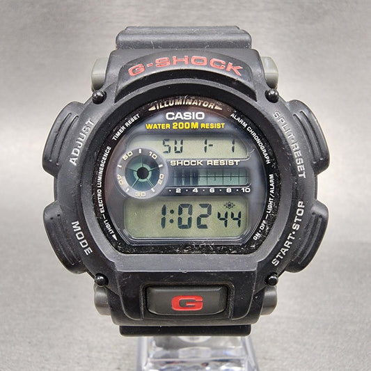 Casio G-Shock DW-9000 Watch Men 44mm Digital Black Tone Alarm Chrono New Battery