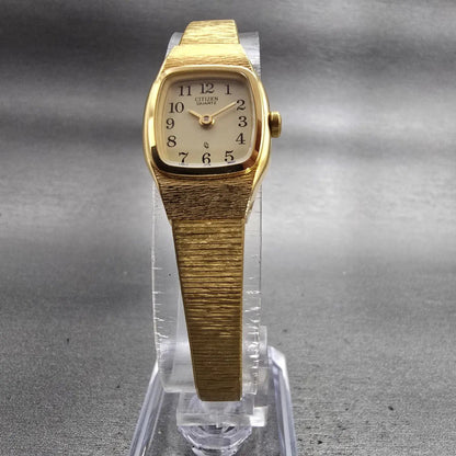 Citizen CQ Watch Women 16mm Champagne Dial Gold Tone Oval 5920-S50150 New Batt5