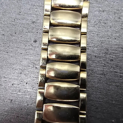 Seiko Bracelet 15mm Stainless Steel Gold Tone Vintage Japan G1395E MISSING CLASP13