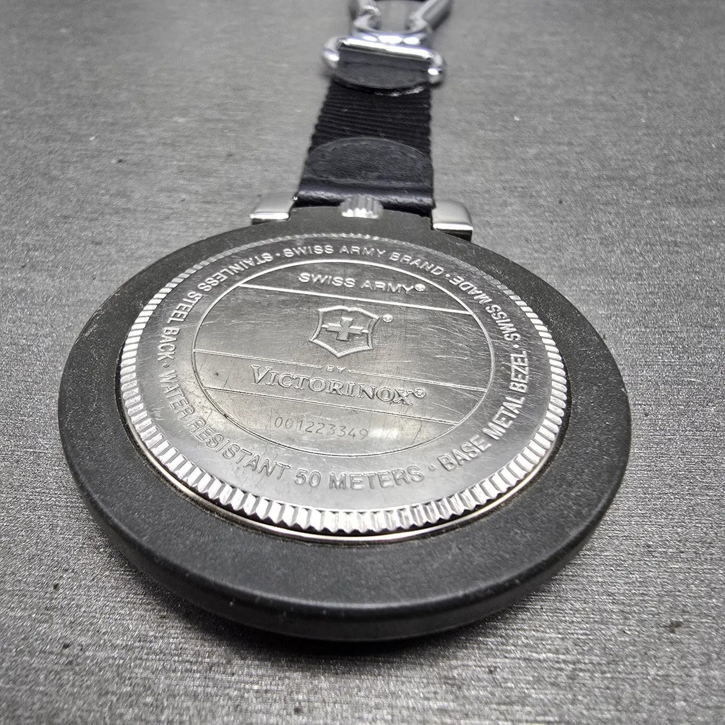 Victorinox Swiss Army Pocket Watch Men 48mm White Dial Black Tone 24723 New BatK11