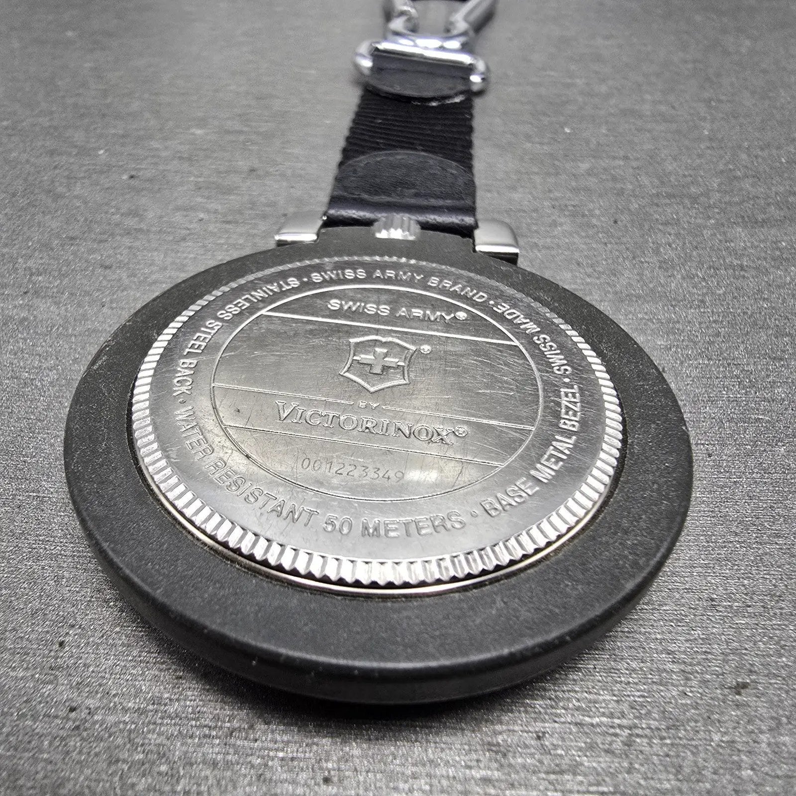 Victorinox Swiss Army Pocket Watch Men 48mm White Dial Black Tone 24723 New BatK11