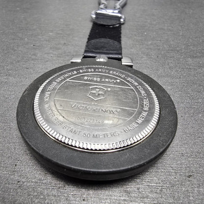 Victorinox Swiss Army Pocket Watch Men 48mm White Dial Black Tone 24723 New BatK11