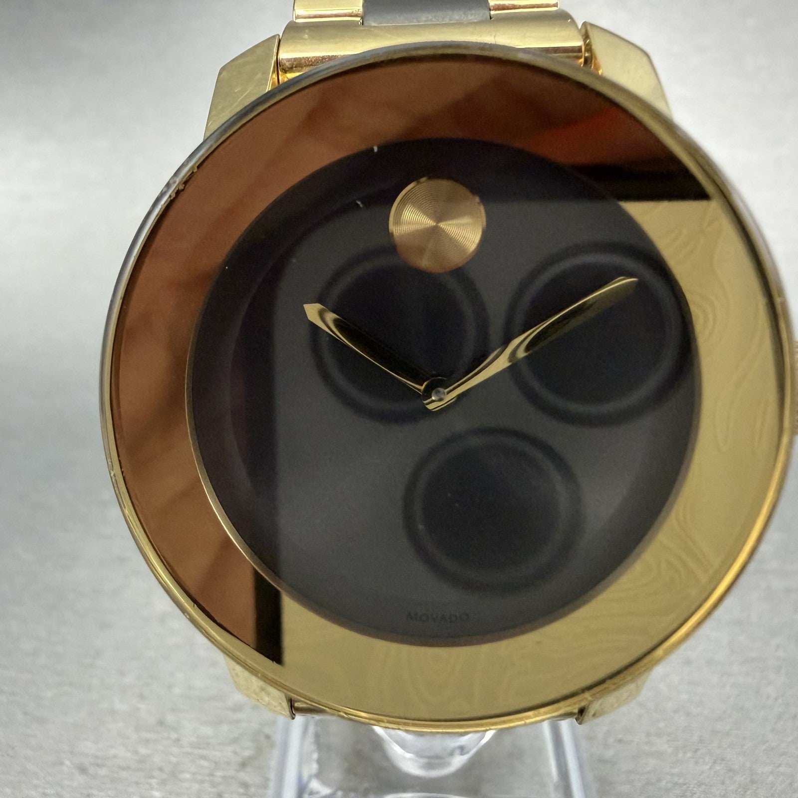 Movado Bold Watch Women 36mm Black Dial Two Tone Round 3600338 New Battery1