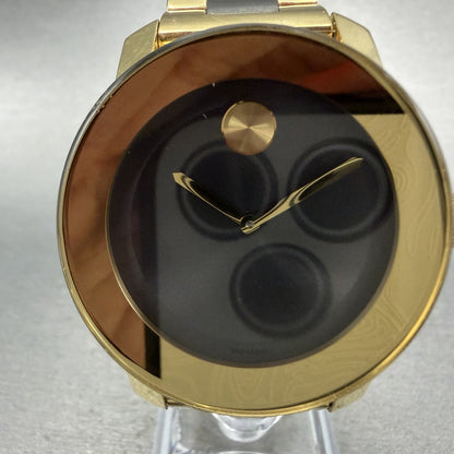 Movado Bold Watch Women 36mm Black Dial Two Tone Round 3600338 New Battery1