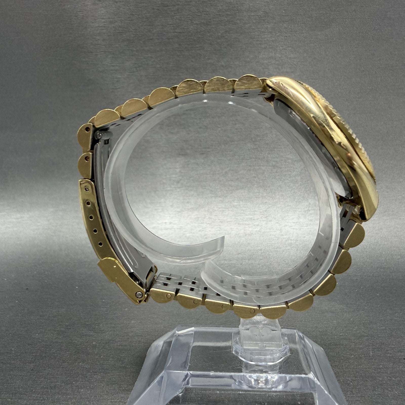 Wittnauer President Watch Men 35mm Gold Dial Gold Tone Daydate KW9650 New Batt8