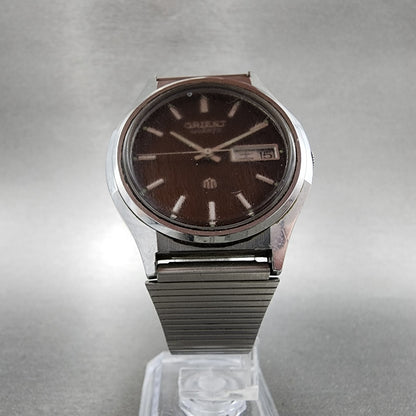 Orient Watch Men 36mm Brown Dial Steel Daydate Round 52912870 New Battery6