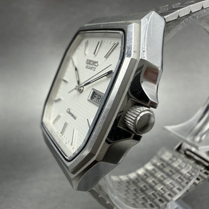 Seiko Chronos Watch Men 32mm Silver Dial Silver Tone Daydate 7433-5010 PARTS3