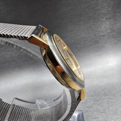 Skagen Watch Women 28mm Silver Dial Two Tone Date Round 16SGS New Battery JP23