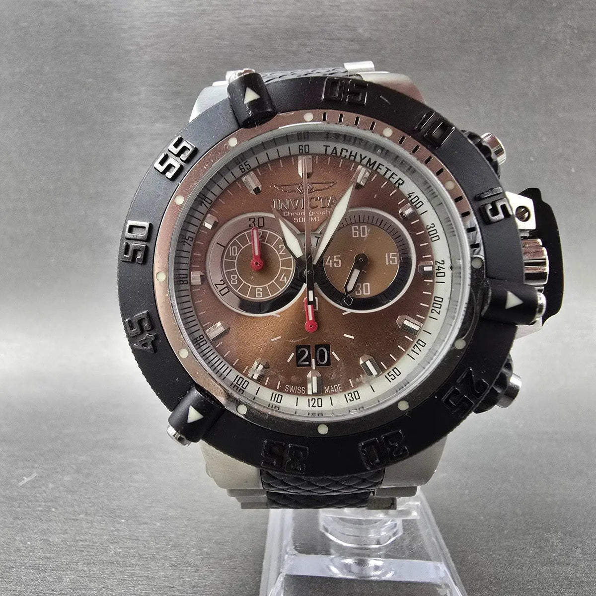 Invicta Subaqua Noma III Chronograph Watch Men 50mm Brown Dial Steel 11585 PARTS6